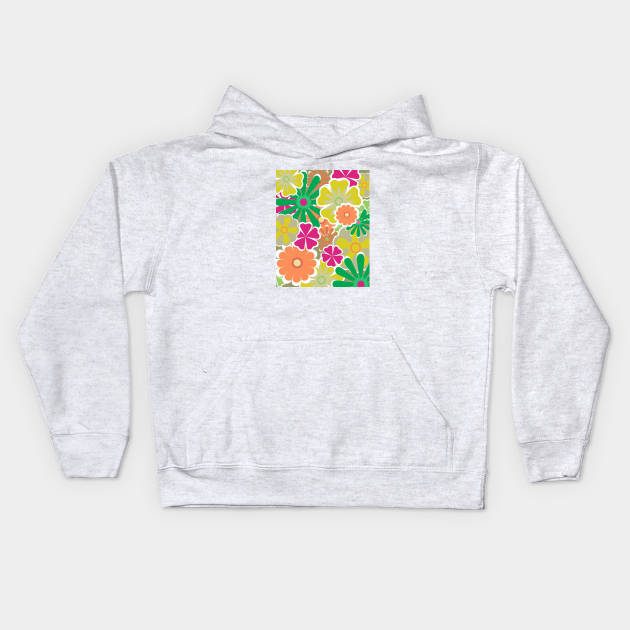 Colorful Floral Pattern Kids Hoodie by FloralPatterns